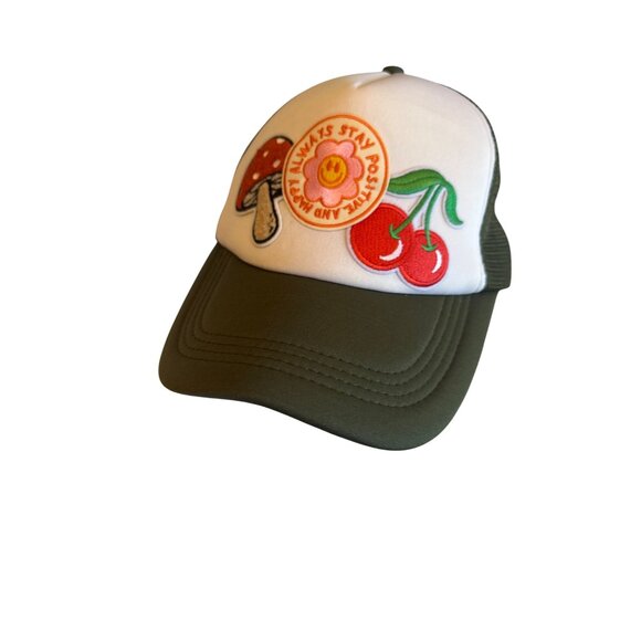 Stay Positive Patch Vintage-Inspired Trucker Cap Foam & Mesh Back Adjustable - Picture 1 of 4